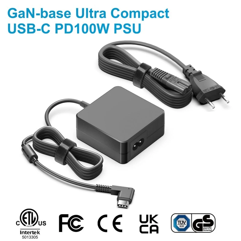 Penyesuai Kuasa USB-C GaN Square PD 100W