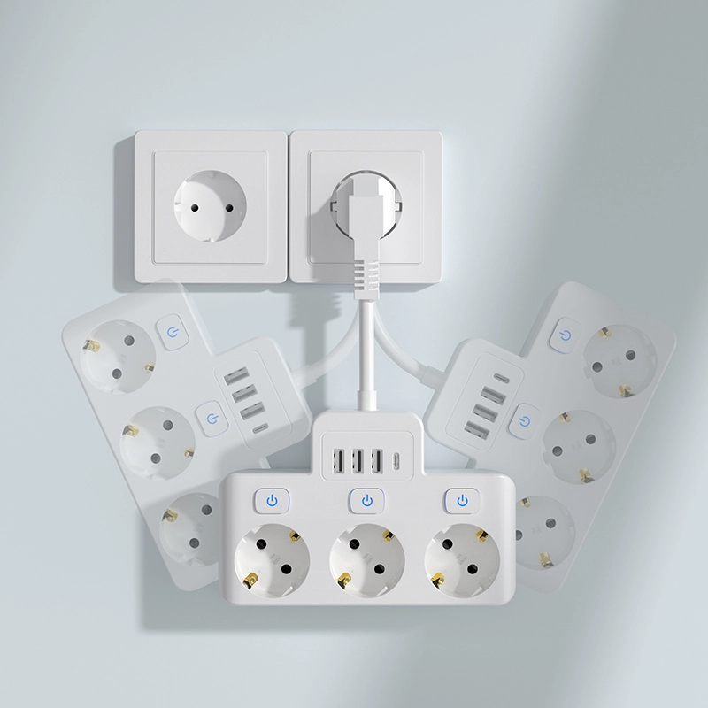 3 Outlet Jalur Kuasa EU dengan Suis Individu