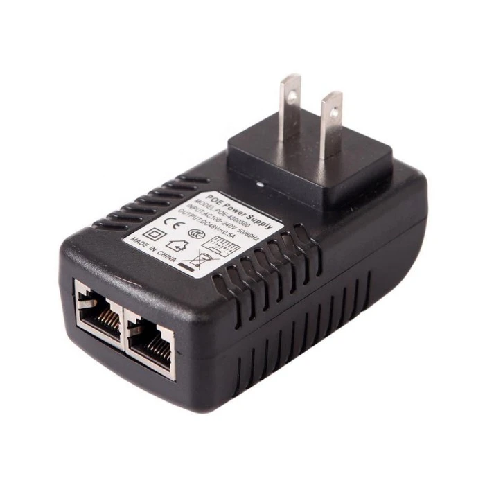 48V 0.5A Palam Dinding Penyesuai Ethernet Penyuntik POE