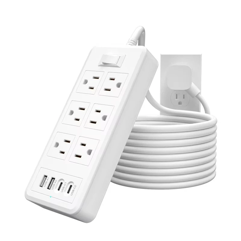 6 Cawangan 4 Port USB Jalur Kuasa AS