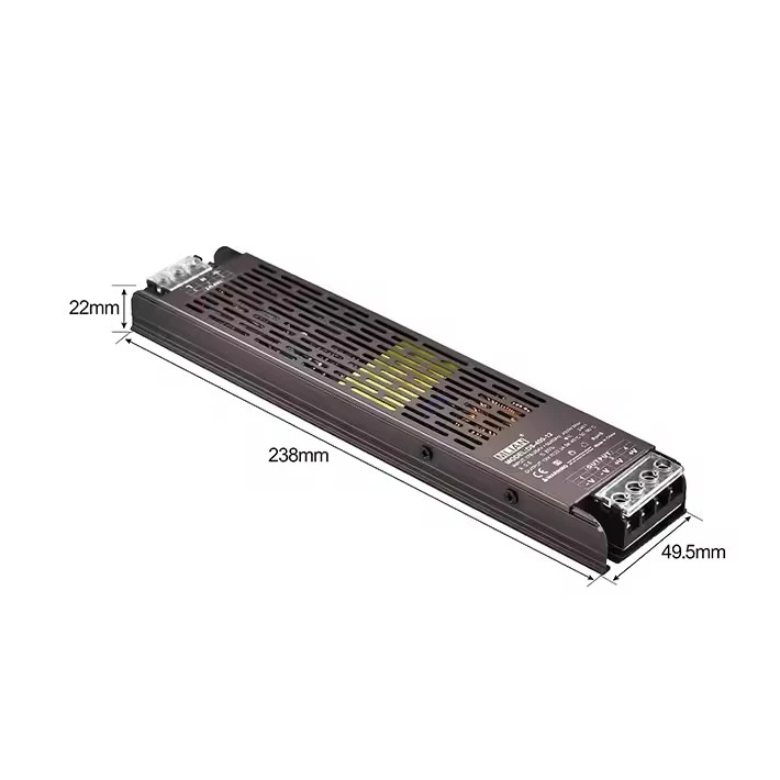 Bekalan Kuasa Pensuisan Output Tunggal 100W 12V/24V Ultra Nipis atau Ramping